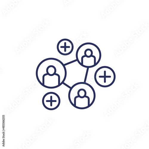referrals line icon on white