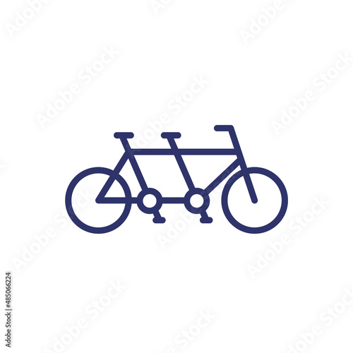 tandem bike, bicycle line icon