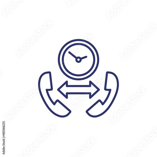 phone call duration, time line icon