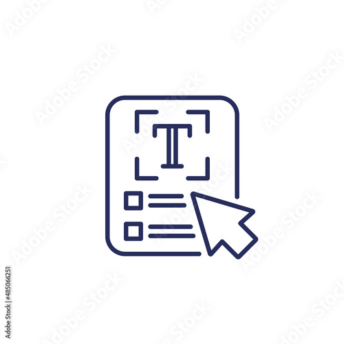 text scan line icon on white