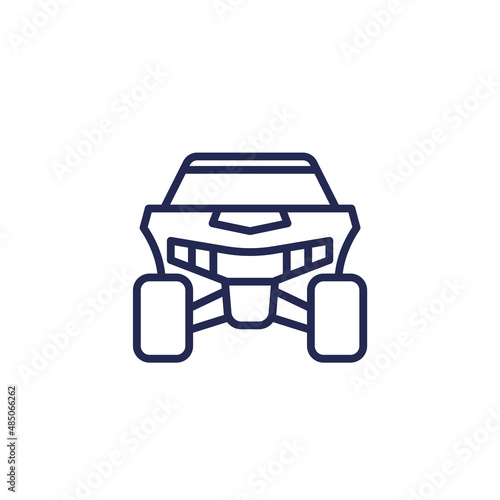 UTV icon, front view, line vector