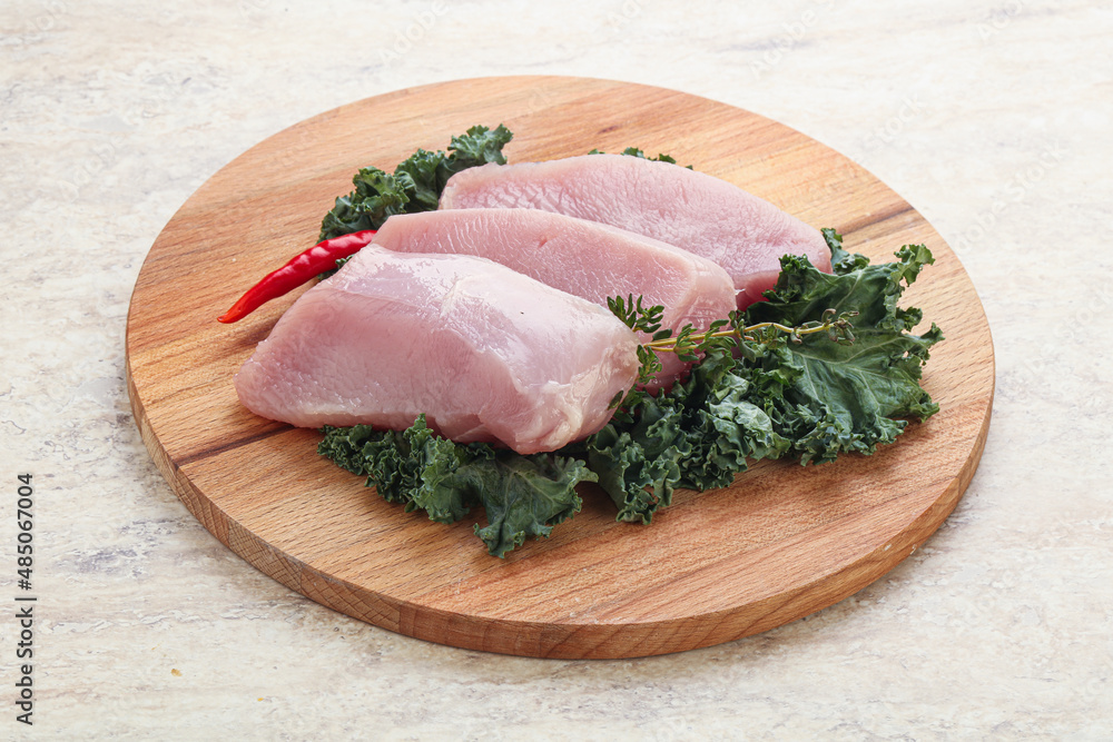 Raw turkey steak for grill