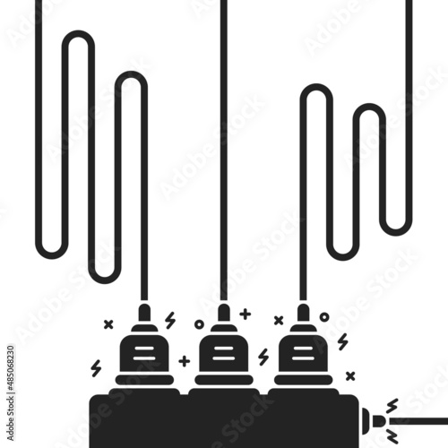 plugs and black line filter like electrical overload