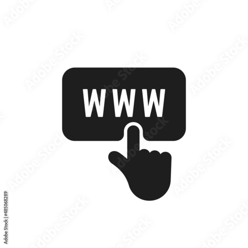 black hand push on button like visit to website