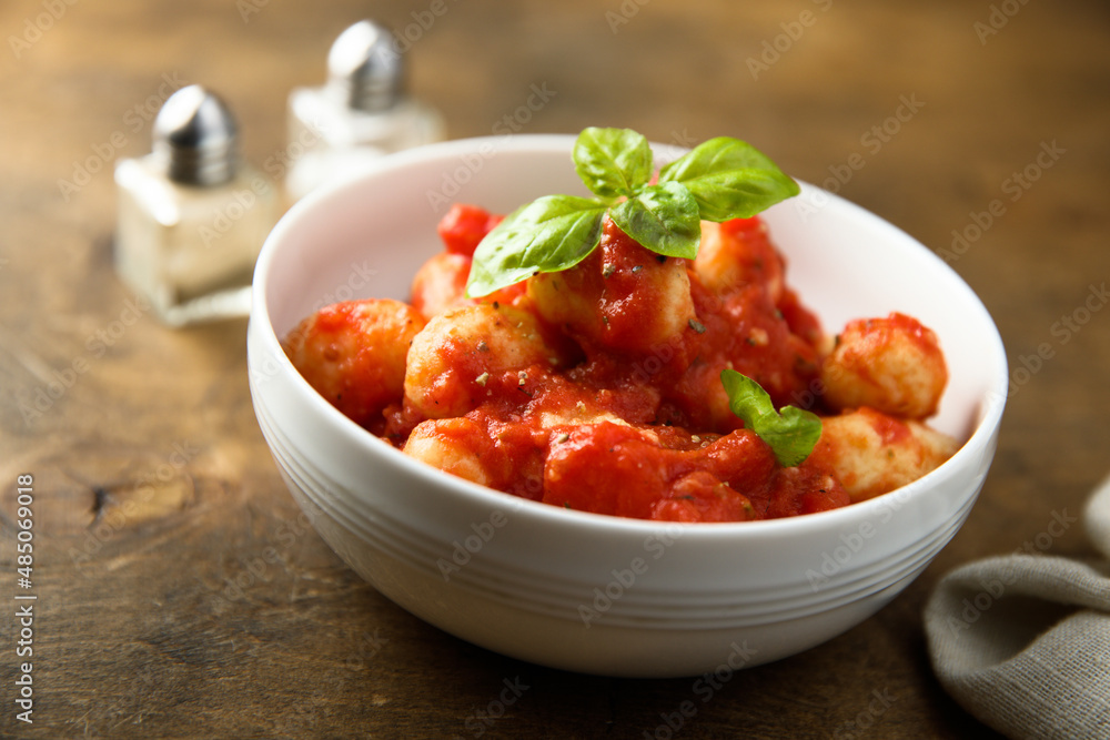 Homemade gnocchi with tomato sauce Homemade gnocchi with tomato sauce