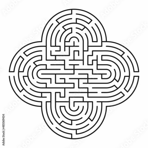 Abstract maze / labyrinth with entry and exit. Vector labyrinth 296.