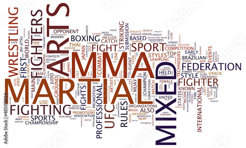 MMA - Mixed martial arts - Fighters and ultimate fight cage concepts