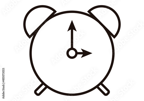 Icono negro de un reloj en fondo blanco.