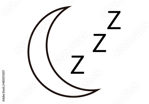 Icono negro de una luna con z de dormir.
