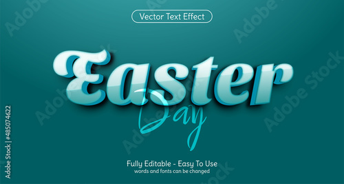 Creative 3d text Easter day editable text effect template