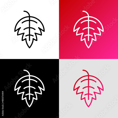 Grape leaf thin line icon. Modern vector illustration for wine logo.