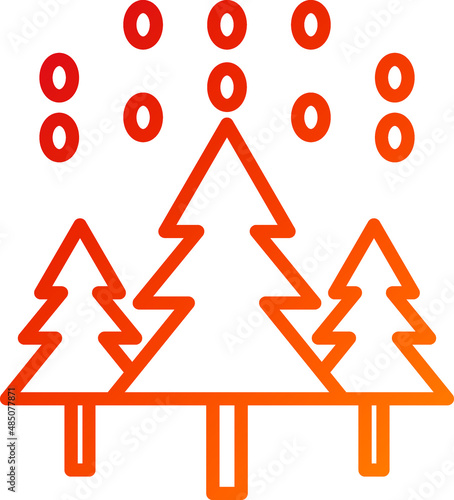 Vector Design Snow Forest Icon Style