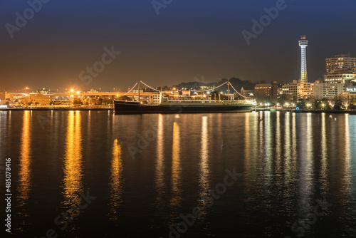 山下公園 客船 氷川丸 夜景 ライトアップ