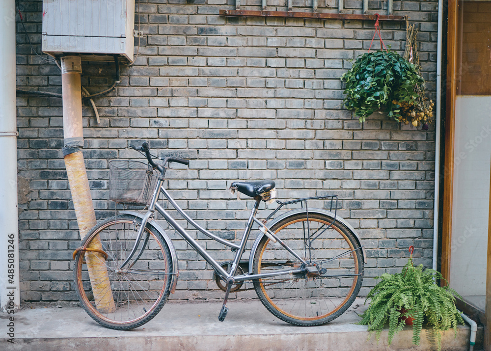 Bicycle on Beijing city street.