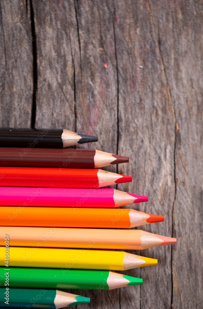 pencils on a table pencils on a table