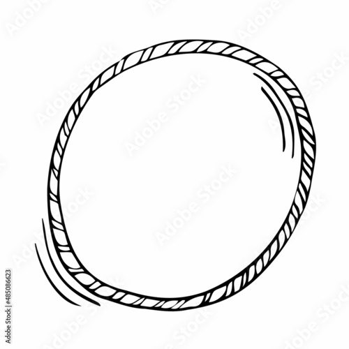 vector doodle black and white cartoon hula hoop. sport equipment