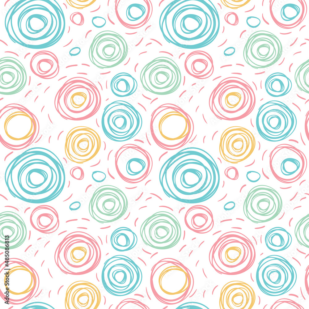 Simple background with circles and polka dots. 
