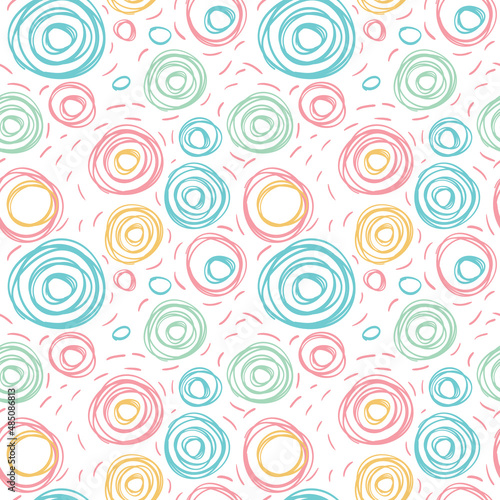 Simple background with circles and polka dots. 

