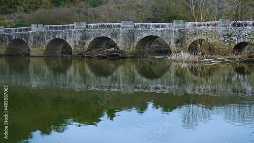 Wallpaper Mural Roman bridge with 13 arches on the river Zadorra in Trespuentes. Municipality of Iruña de Oca. Sierra Badaya. Álava, Basque Country, Spain, Europe Torontodigital.ca