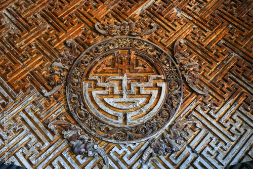 Bat shaped wood carvings in the eastern Mausoleum of the Qing Dynasty  China