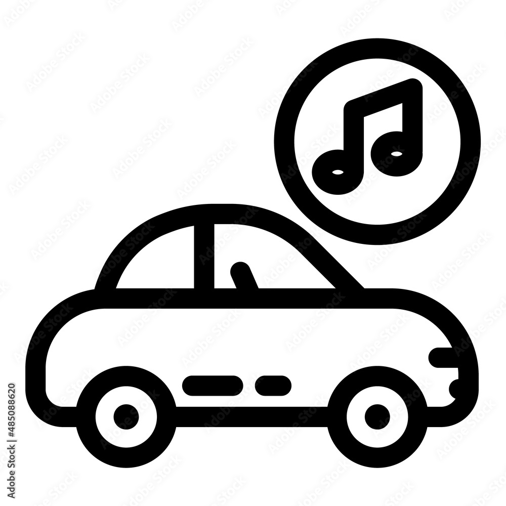 Car Music Flat Icon Isolated On White Background Car Music Flat Icon Isolated On White Background