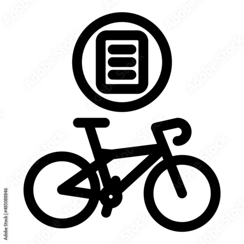 Bicycle Documents Flat Icon Isolated On White Background