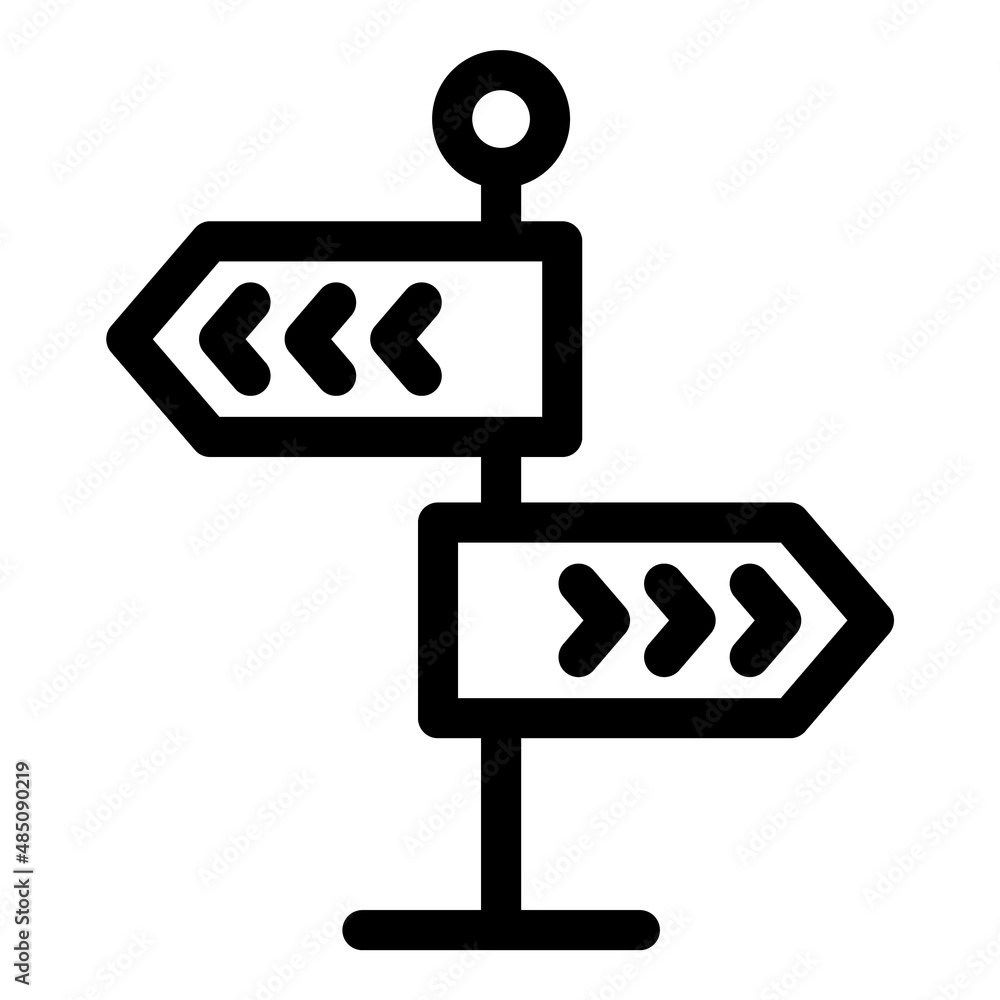 Road Sign Flat Icon Isolated On White Background Road Sign Flat Icon Isolated On White Background