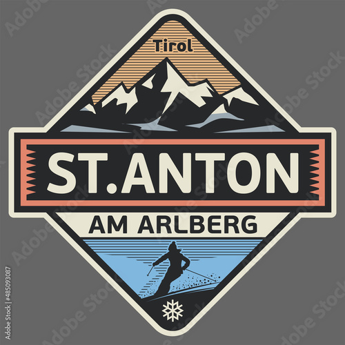 Emblem with the name of Sankt Anton am Arlberg, Tyrol
