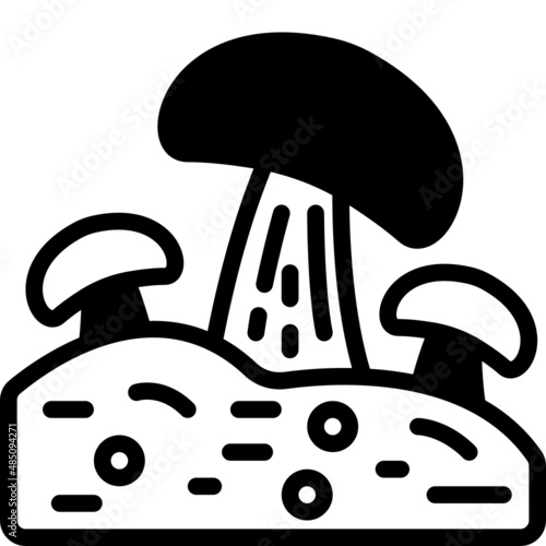 mushroom solid line icon