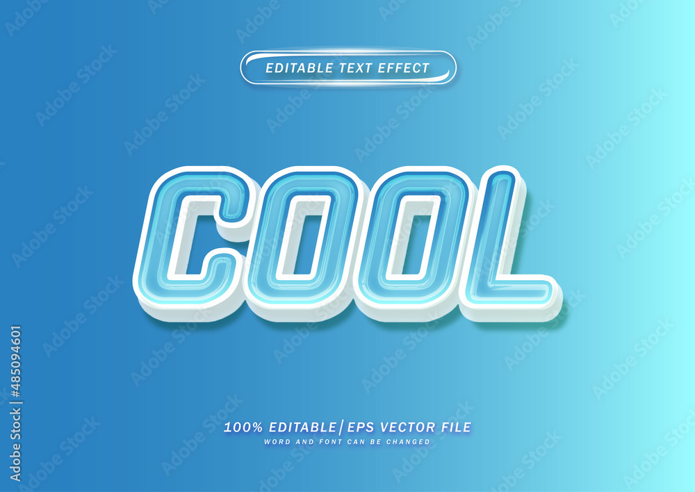 Editable text effect - 3d blue cartoon cool text effect Editable text effect - 3d blue cartoon cool text effect