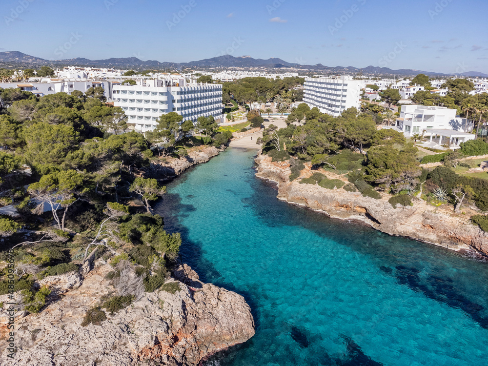Fototapeta premium Caló de ses Egos, Cala d'Or, Santanyi, Mallorca, Balearic Islands, Spain