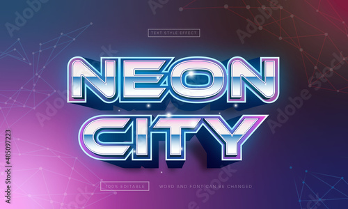Neon City Text Effect Editable
