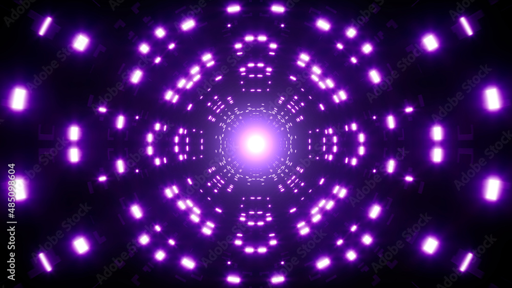 Dazzling Multiple Purple Dots Light Tunnel