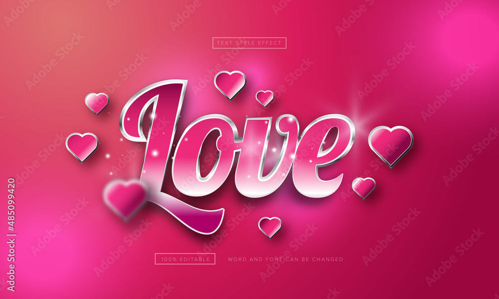Pink Love Text Effect Editable