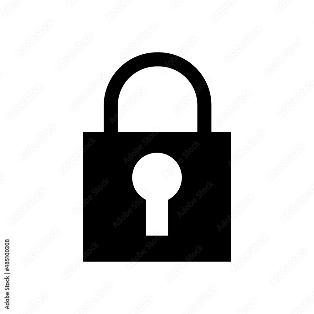 padlock silhouette isolated on white background padlock silhouette isolated on white background