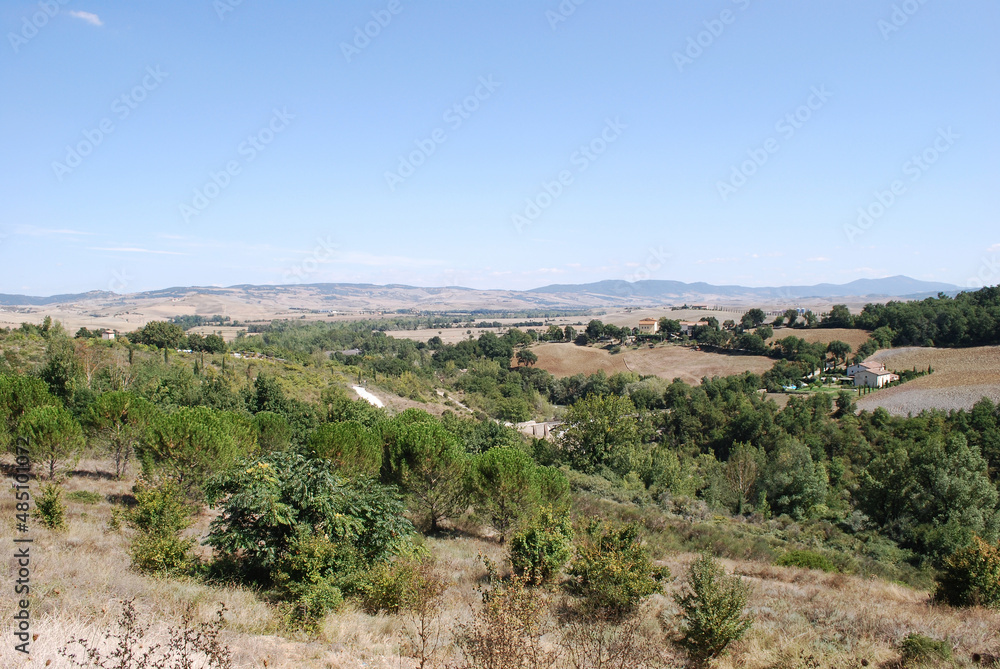 La campagna della Val d'Orcia da Bagno Vignoni.