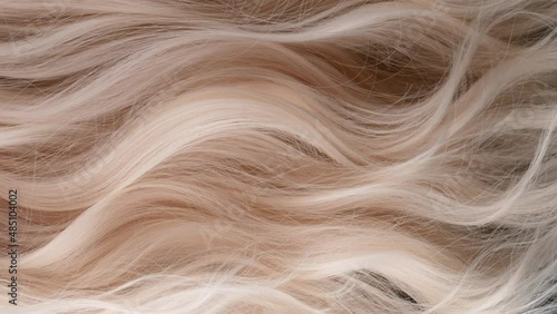 Super Slow Motion Shot of Waving Light Blonde Hair at 1000 fps. photo
