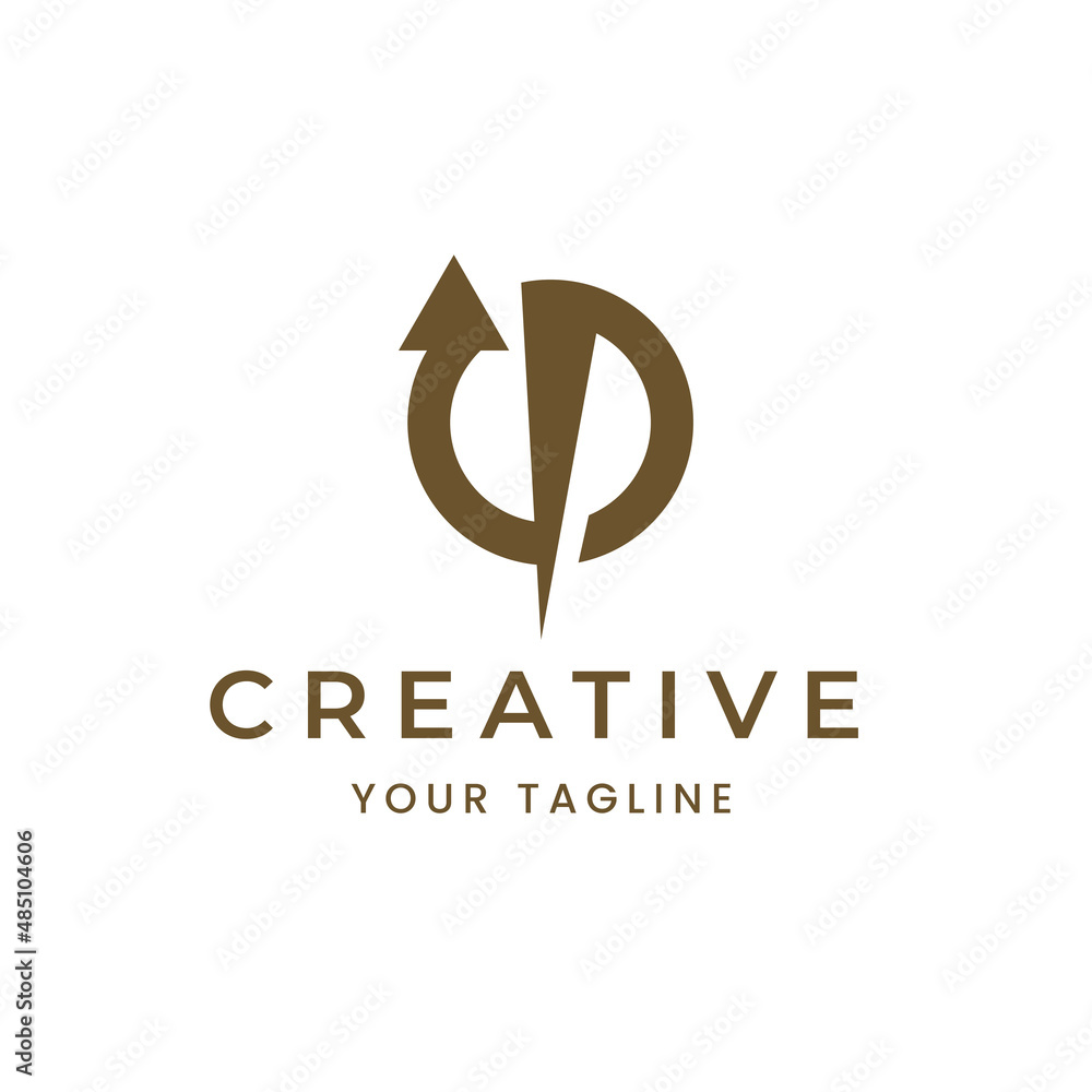 Up arrow logo on word, vector up arrow. U Letter Logo Template ...