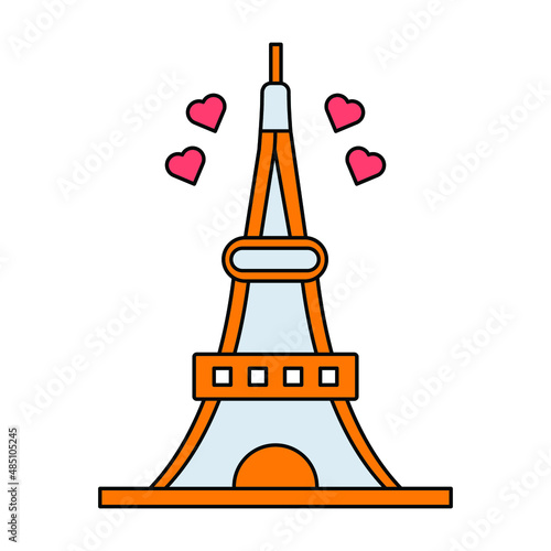 Love Eiffel Tower Vector icon which is suitable for commercial work and easily modify or edit it