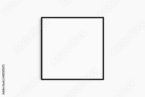 Frame mockup 1:1 square. Single thin black frame mockup. Clean, modern, minimalist, bright. Square frame mockup.