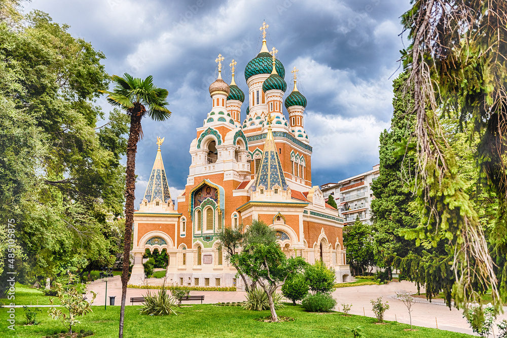 The iconic St Nicholas Orthodox Cathedral, Nice, Cote d'Azur, France