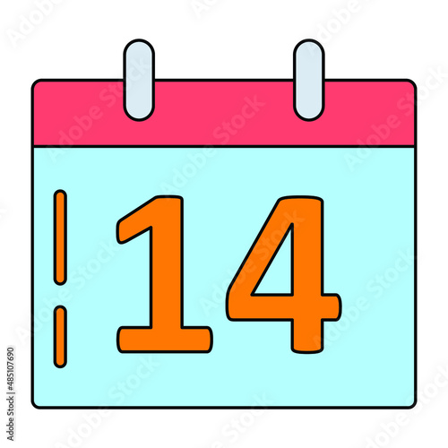 14 calendar Vector icon which is suitable for commercial work and easily modify or edit it

