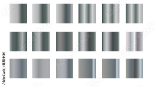 Metal gradients set on the white background.Collection of metal gradients for your design.