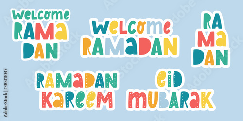 Set of Ramadan quotes for cards, posters, prints, stickers, invitations, etc. EPS 10