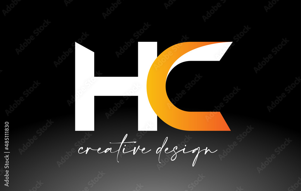 HC Letter Logo with White Golden Colors and Minimalist Design Icon Vector HC Letter Logo with White Golden Colors and Minimalist Design Icon Vector