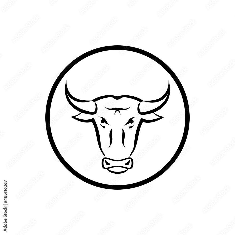 THE BULL HEAD AND HORN ICON LOGOS VECTOR DESIGN THE BULL HEAD AND HORN ICON LOGOS VECTOR DESIGN