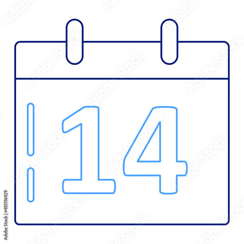 14 calendar Vector icon which is suitable for commercial work and easily modify or edit it

