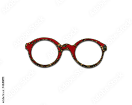 Nerd Eyeglasses symbol Indian Red Sari Saree icon logo illustration