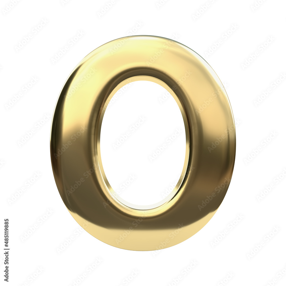 Gold Number illustration 3D metal 0 zero Gold Number illustration 3D metal 0 zero