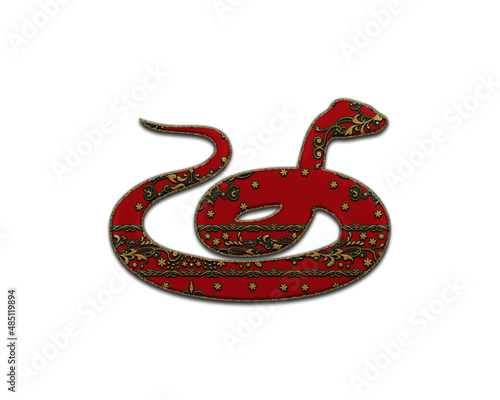 Snake symbol Indian Red Sari Saree icon logo illustration